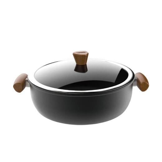 【直发】美珑美利 黑晶铁锅火锅汤锅多功能锅具 物理性不易粘平底锅煎锅火锅28cm煤气电磁炉通用 商品图3