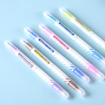 金万年韩版魔幻变色双头荧光笔12色手账笔多色学生用彩色划重点标记G-0595-029 商品图7