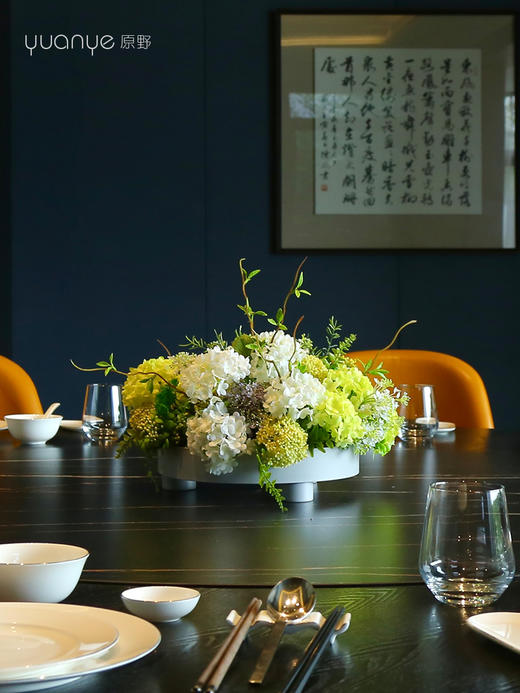 高档餐桌花仿真花圆桌转盘会议桌面酒店餐厅客厅大装饰假花摆设件 商品图2