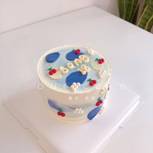 简约写字晕色蛋糕-低糖处理无添加 商品图0