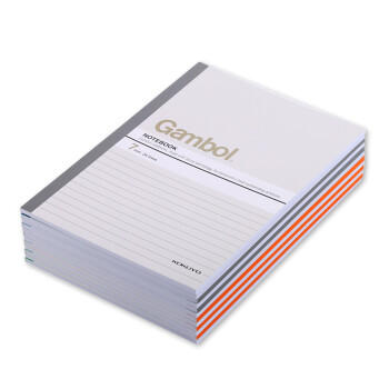 国誉(KOKUYO)A5无线装订本Gambol渡边学生办公笔记本子胶装本 7mm横线 40张/本 6本颜色随机 WCN-G5407 商品图1