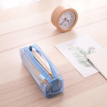 得力（deli）透明网纱笔袋/考试可用尼龙方型文具盒/大容量手提铅笔收纳袋 中高考研适用 传奇黑开学必备 商品图2