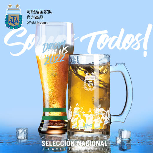 阿根廷国家队官方商品丨球迷啤酒杯扎啤杯世界杯助威高脚果汁杯 商品图0