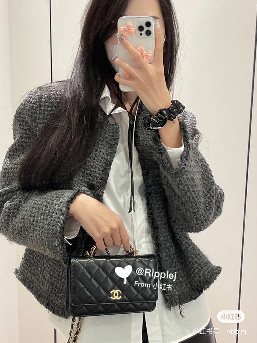22s 手柄字母woc-黑色羊皮 商品图5