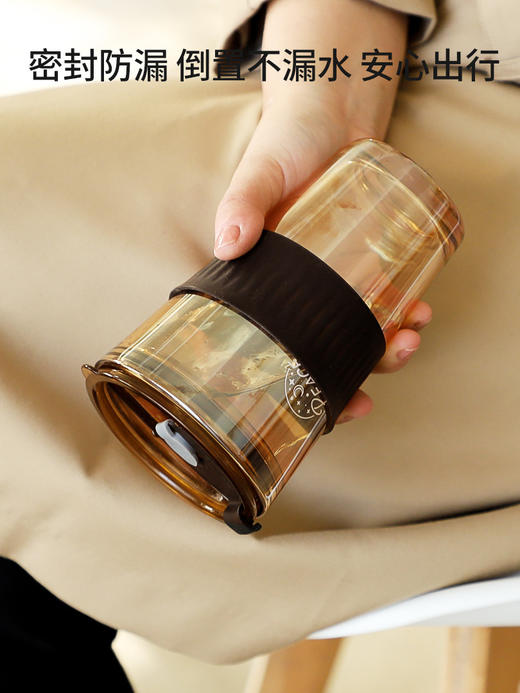 「精致风」北极光水杯吸管玻璃杯 女居家日用带盖大容量高颜值咖啡ins风喝水杯子餐饮用具 商品图3