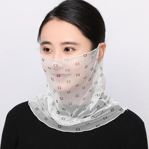 NL-多功能围脖真丝围脖女面罩桑蚕丝脖套假领子夏季遮阳骑行口罩围巾丝巾小领巾 商品图5