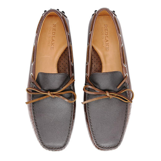 断码特价45码--意大利原产手工制作高品质超舒适男士豆豆鞋开车鞋U0160002/020-棕褐色小牛皮 商品图6