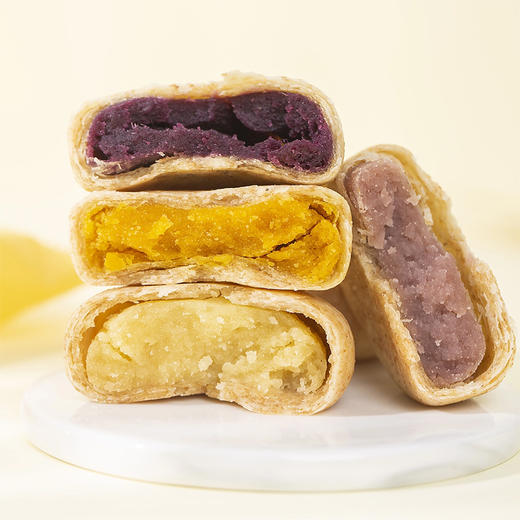 「全麦+粗粮 掉肉好搭档」天鲜萌全麦馅饼 超值两袋装 南瓜/紫薯/芋泥/绿豆4种口味 无蔗糖 饼皮薄而松软 含膳食纤维 健康饱腹 420g/袋 商品图5