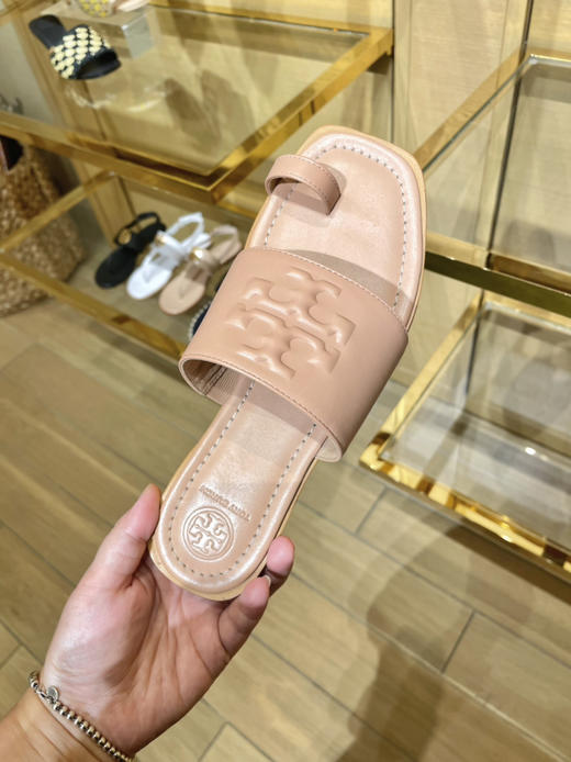 Tory Burch TB皮质logo新款凉拖 商品图1