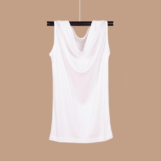 NL-1012荡领背心针织真丝上衣女装夏装无袖背心桑蚕丝面料套头T恤 商品图4