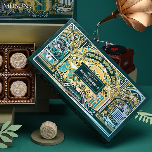 香港美诚 | 燕窝流心金翡翠 中秋月饼礼盒480g8粒装 商品图1