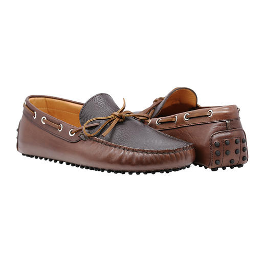 断码特价45码--意大利原产手工制作高品质超舒适男士豆豆鞋开车鞋U0160002/020-棕褐色小牛皮 商品图8