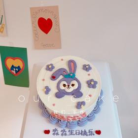手绘星黛露兔子复古蛋糕-低糖处理无添加