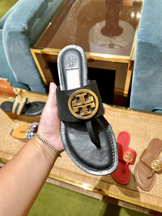 特价¥1280🉐️Tory Burch TB 圆金标 夹脚皮凉拖 商品图3