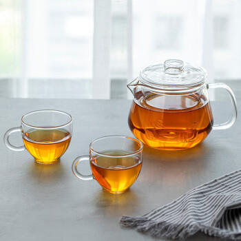 雅集茶具透明耐热玻璃泡茶壶带过滤茶水分离玻璃茶壶550ml茶具泡茶壶 商品图3