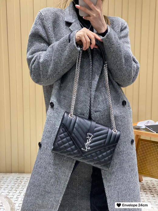 杨树林绣线信封包✉️ V纹拼菱格 〰️ 商品图4