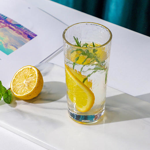 「日式锤目纹玻璃杯」玻璃杯子ins风透明锤纹冷水壶套装居家日用餐饮用具果汁奶茶杯子加厚 商品图0