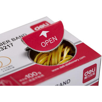 得力（deli）100g耐用弹力橡皮筋/橡胶圈/牛皮筋 单盒装 财务办公用品 3217 商品图2
