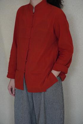 KHADI&CO 小立领盘扣长袖短外套