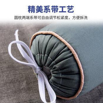 蜀国御 颈椎圆形糖果套装荞麦壳决明子枕头舒适睡眠圆柱成人拉伸颈椎枕 商品图0