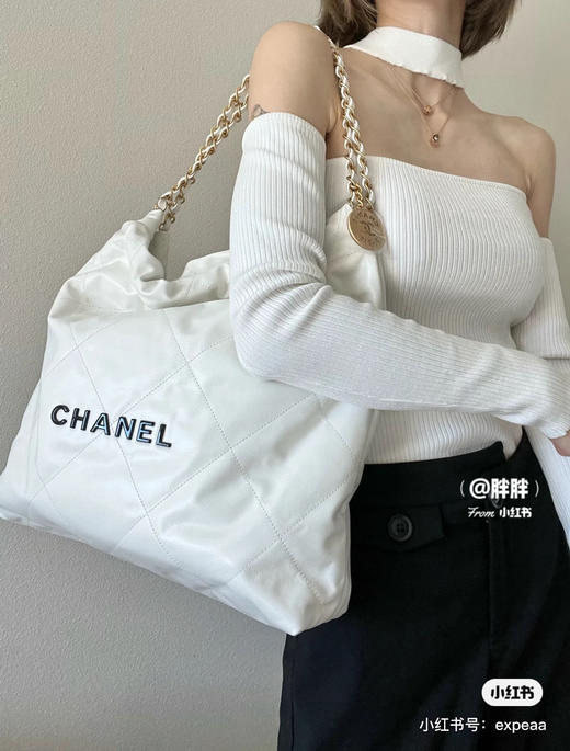 升级品质22bag 〰️ 白色黑字母 商品图1