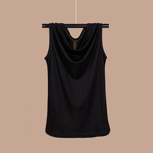 NL-1012荡领背心针织真丝上衣女装夏装无袖背心桑蚕丝面料套头T恤 商品图7