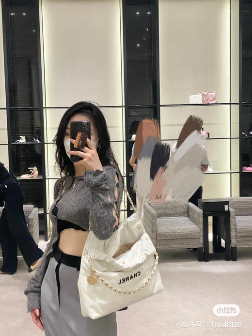 升级品质22bag 〰️ 白色黑字母 商品图5