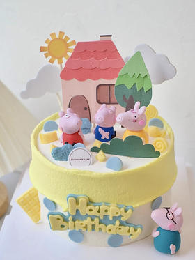 小猪佩奇•主题蛋糕、儿童款（4层胚3层夹心，默认：火芒）