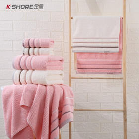 金号A类纯棉浴巾柔软吸水运动洗澡巾男女加厚亲肤 140*72cm 445g 粉色