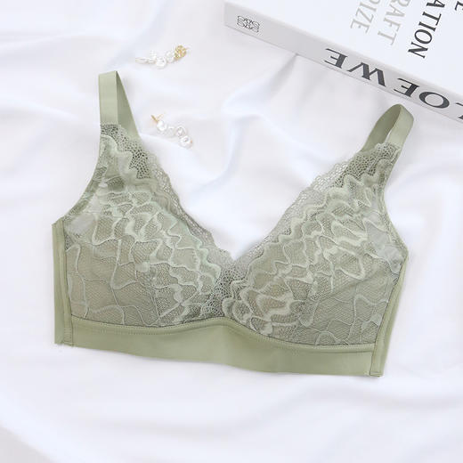 TG-TG02S158薄款真丝无钢圈文胸 蕾丝性感微蚕丝内衣调整型侧收透气 商品图5
