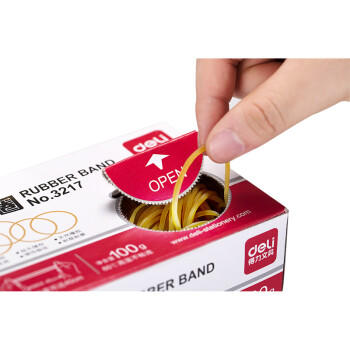 得力（deli）100g耐用弹力橡皮筋/橡胶圈/牛皮筋 单盒装 财务办公用品 3217 商品图4