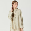 famecoco范可儿原创系带蝴蝶结条纹衬衫女士秋天长袖落肩开叉衬衣DAB6BA008 商品缩略图3