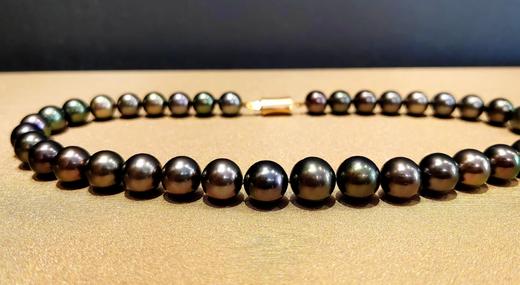 9-12mm大溪地黑珍珠混彩黑珍珠整圈项链 商品图0