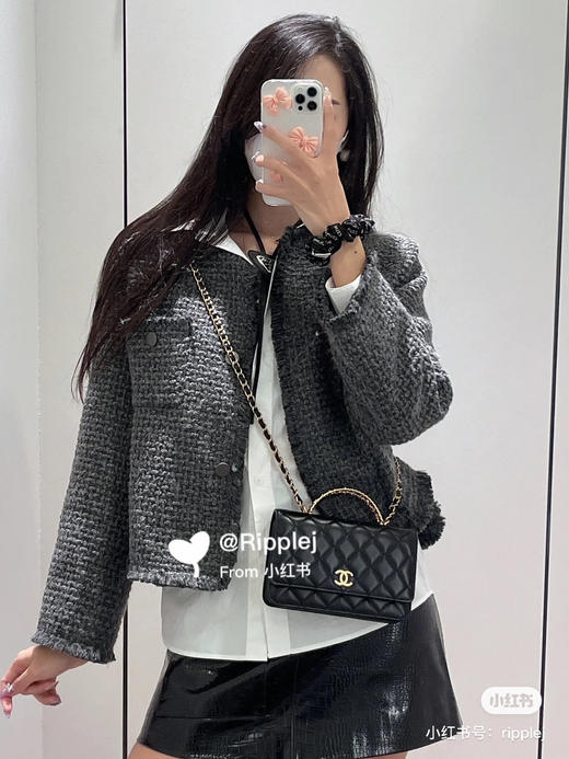 22s 手柄字母woc-黑色羊皮 商品图0