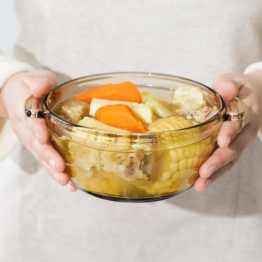 「五件套！不负好食光」北欧茶色玻璃碗套装居家厨房日用碗盘餐饮用具套装米饭碗双耳沙拉碗早餐甜品碗 商品图2