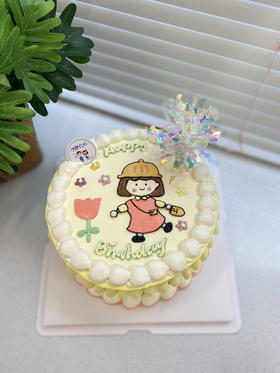 手绘女孩奶油蛋糕 下单前请仔细阅读商品详情