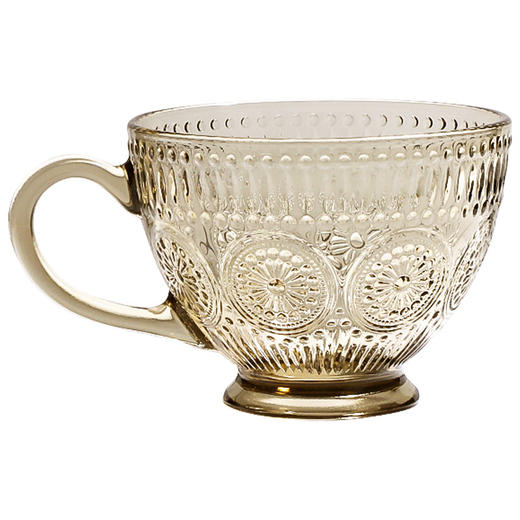 「精致茶色！时尚ins风」北欧复古玻璃杯 居家日用水杯透明茶杯咖啡牛奶杯子带把餐饮用具 商品图4