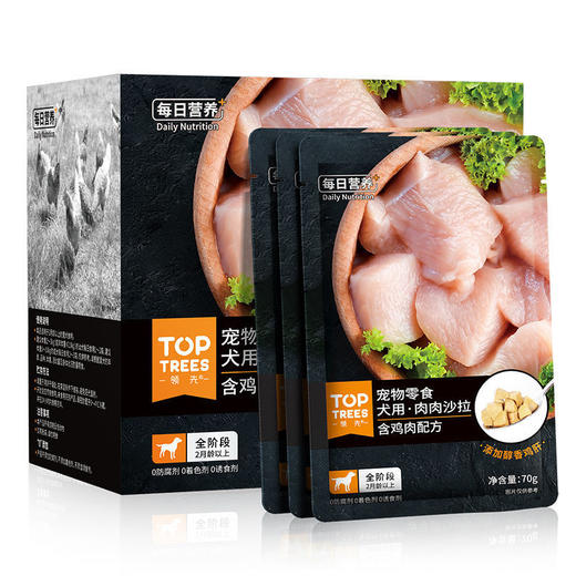 Toptrees狗狗零食罐头幼犬成犬湿粮妙鲜肉包肉沙拉70g*12袋 商品图0