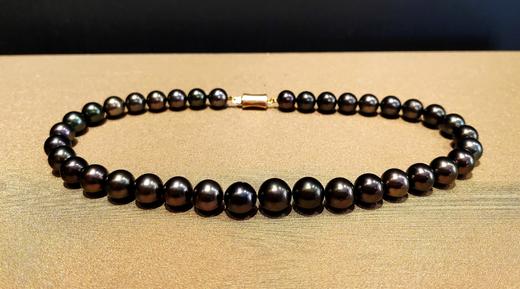 9-12mm大溪地黑珍珠混彩黑珍珠整圈项链 商品图8