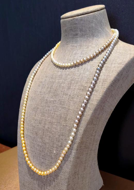 5-5.5mm直径四色渐变神仙彩虹珍珠链 商品图3