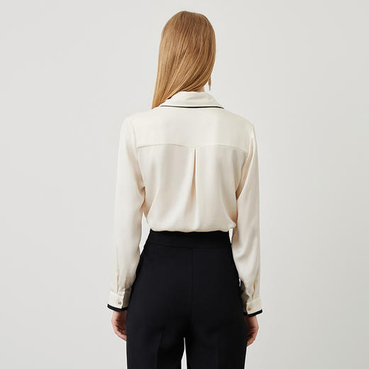 EITIE爱特爱秋季新款白色修身百搭通勤长袖衬衫衬衣上衣女6709419 商品图4