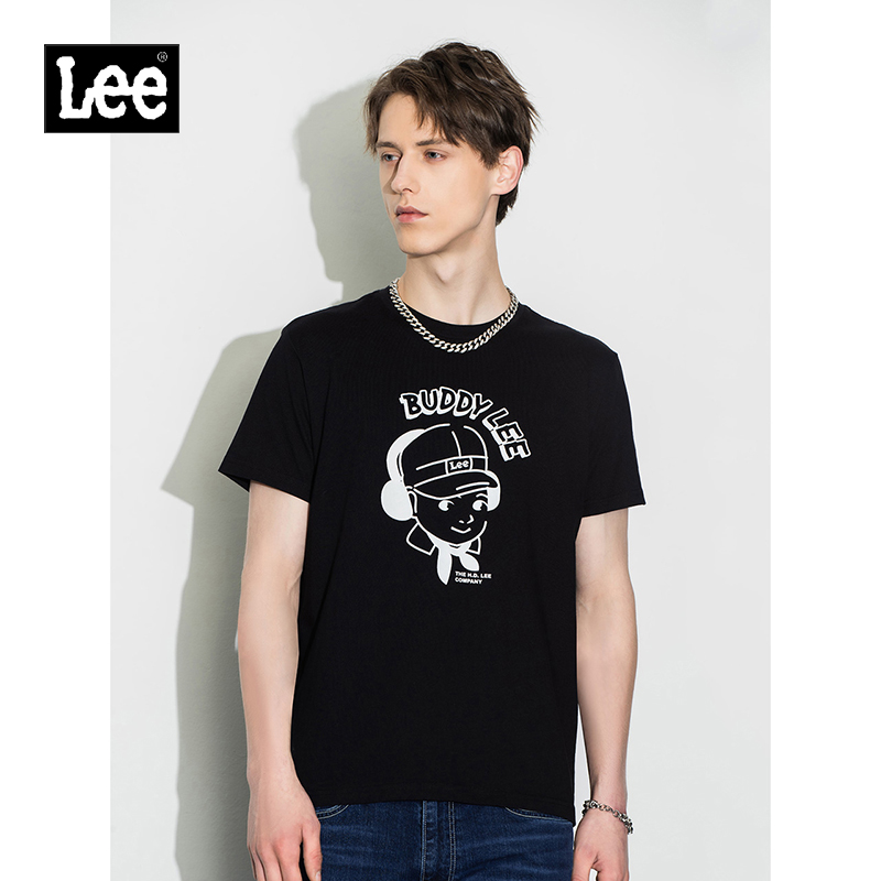 Lee商场同款22春夏新品标准版印花圆领多色男短袖T恤LMT0015943RX