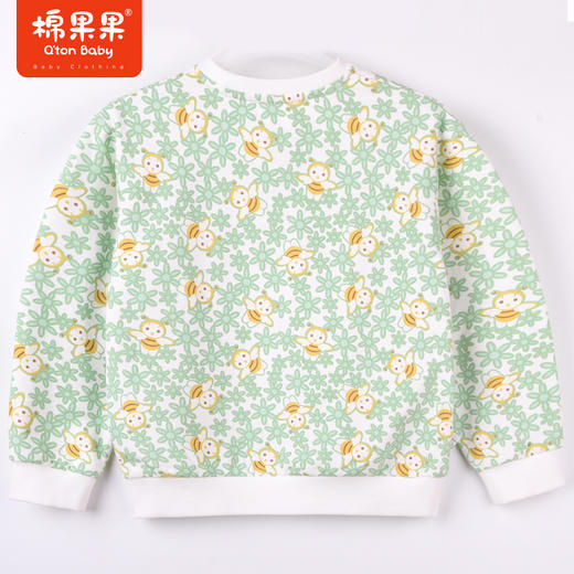 商场同款棉果果秋季新款女童小碎花圆领套头卫衣纯棉舒适抓薄绒M322180222471 商品图5