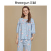 Threegun三枪 【水柔棉】圆领开襟中袖长裤女士家居套家居服-81860D011 商品缩略图0