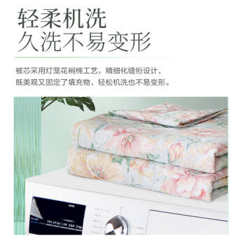 富安娜被子夏凉被可水洗空调被七孔双人抑菌夏被免被套2.5斤203x229cm 商品图4