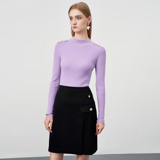 EITIE爱特爱秋冬新款高腰时尚包臀裙短裙半裙半身裙6706404 商品图7