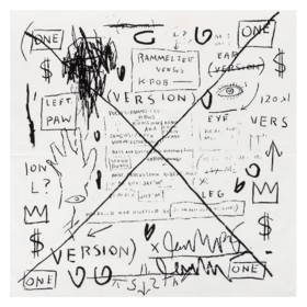 棉印花小方巾（Jean-Michel Basquiat）涂鸦艺术家