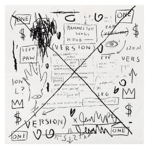 棉印花小方巾（Jean-Michel Basquiat）涂鸦艺术家 商品图0
