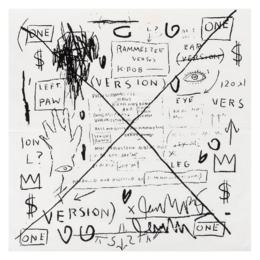 棉印花小方巾（Jean-Michel Basquiat）涂鸦艺术家