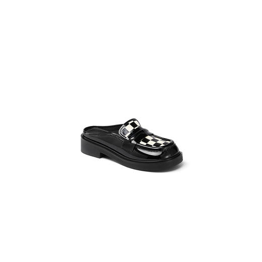 西村名物2022春夏新款棋盘格包头低跟休闲穆勒拖X22AH19941 商品图3